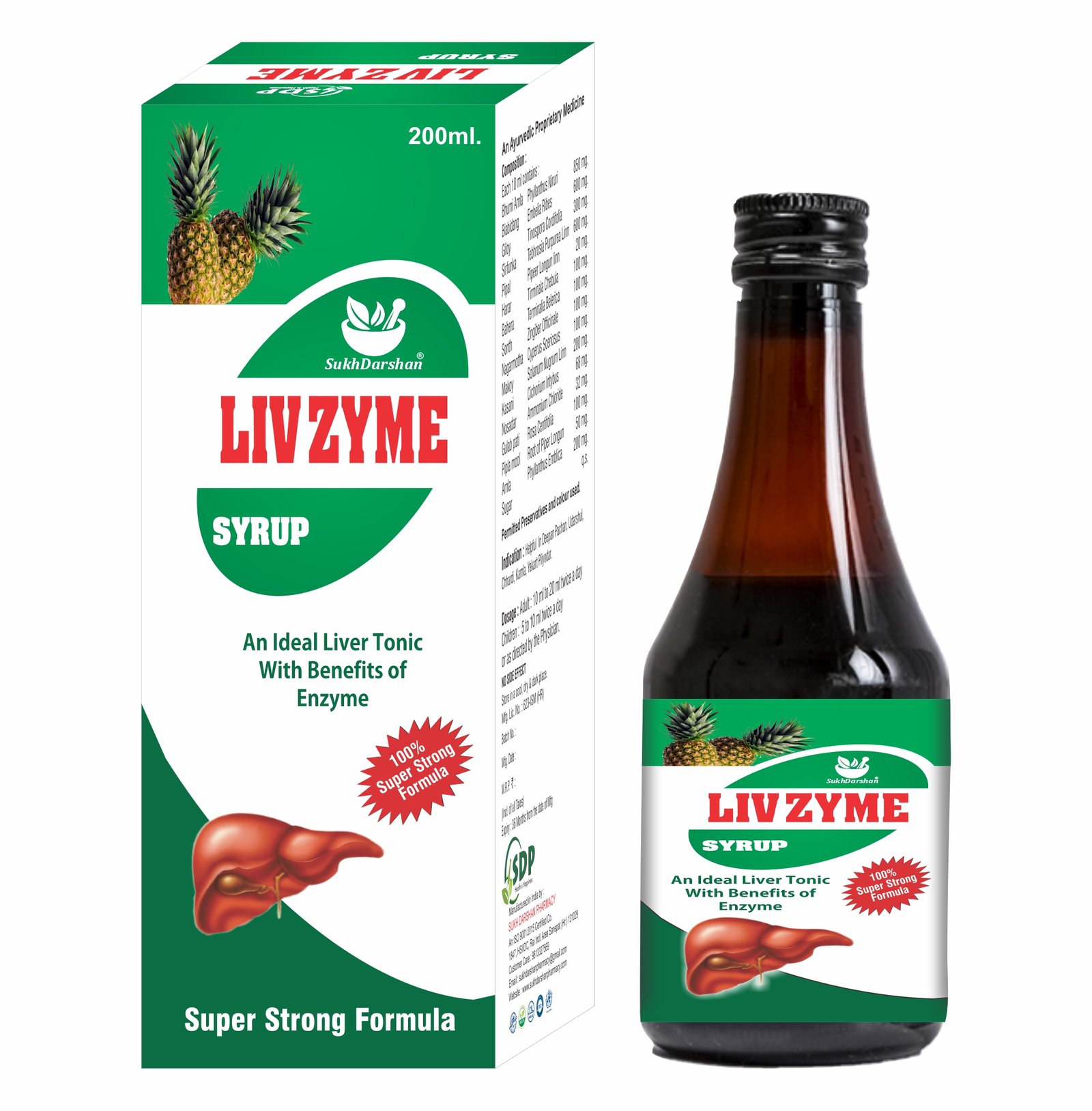 An Ayurvedic tonic in  the combintion  of liver and zyme in  200ml.